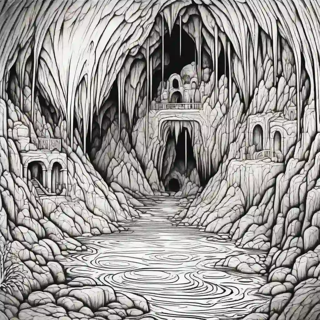 Underwater Caves coloring pages